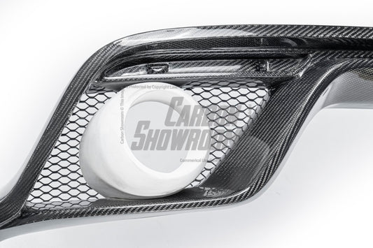 Ford Mustang Ecoboost V6 GT March1 Bullitt S550.1 S550.2 2015-2023 (note: dual exhaust tips) with Aftermarket Parts - CAVALIER Rear Diffuser Carbon Fiber/FRP from Robot Craftsman