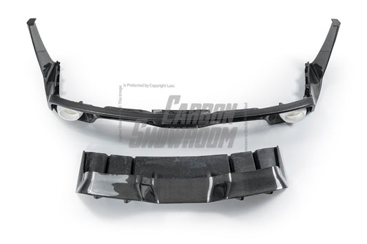 Ford Mustang Ecoboost V6 GT March1 Bullitt S550.1 S550.2 2015-2023 (note: dual exhaust tips) with Aftermarket Parts - CAVALIER Rear Diffuser Carbon Fiber/FRP from Robot Craftsman