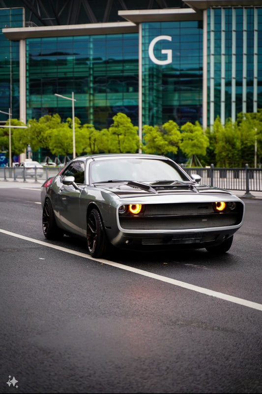 Challenger Demon Redeye Hellcat T/A Scat Pack 392 SRT R/T SXT SE 2008 2009 2010 2011 2012 2013 2014 2015 2016 2017 2018 2019 2020 2021 2022 2023 with Aftermarket Parts - "CHOPPER" Front Bumper Carbon Fiber / FRP from Robot Craftsman