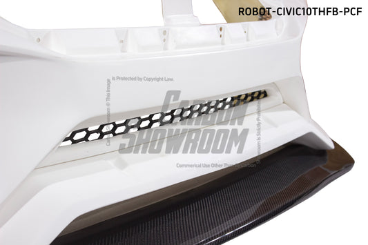 Honda Civic 10th Gen FC1 FC2 FC5 FC6 2016 2017 2018 2019 2020 2021 & Civic 10th Gen FC3 FC4 2017 2018 2019 2020 2021 & Civic 10th Gen FK7 2017 2018 2019 2020 2021 (compatible with ROBOT CRAFTSMAN front bumper) with Aftermarket Parts - Front Bumper & Front Lip Carbon Fiber / FRP from Robot Craftsman