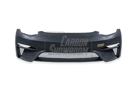 Tesla Model 3 Performance Long Range Standard Base 2017 2018 2019 2020 2021 2022 2023 with Aftermarket Parts - Crypton Front Bumper & Lip Carbon Fiber / FRP from Robot Craftsman