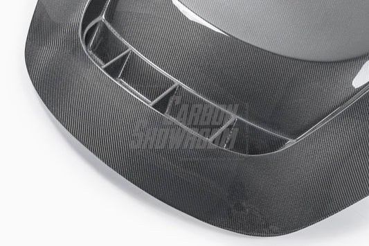 Tesla Model 3 Performance Long Range Standard Base 2017 2018 2019 2020 2021 2022 2023 with Aftermarket Parts - "Crypton" Hood Bonnet Carbon Fiber / FRP from Robot Craftsman