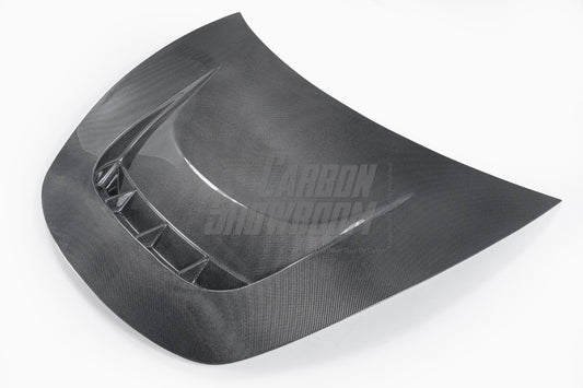 Tesla Model 3 Performance Long Range Standard Base 2017 2018 2019 2020 2021 2022 2023 with Aftermarket Parts - "Crypton" Hood Bonnet Carbon Fiber / FRP from Robot Craftsman