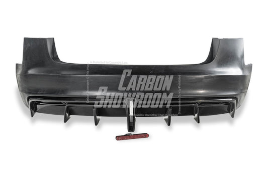 Tesla Model 3 Performance Long Range Standard Base 2017 2018 2019 2020 2021 2022 2023 with Aftermarket Parts - Crypton Rear Bumper & Diffuser Carbon Fiber / FRP from Robot Craftsman