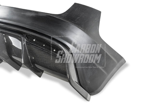 Tesla Model 3 Performance Long Range Standard Base 2017 2018 2019 2020 2021 2022 2023 with Aftermarket Parts - Crypton Rear Bumper & Diffuser Carbon Fiber / FRP from Robot Craftsman