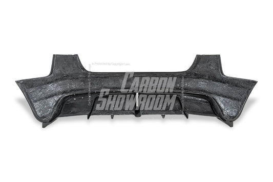 Tesla Model 3 Performance Long Range Standard Base 2017 2018 2019 2020 2021 2022 2023 with Aftermarket Parts - Crypton Rear Bumper & Diffuser Carbon Fiber / FRP from Robot Craftsman
