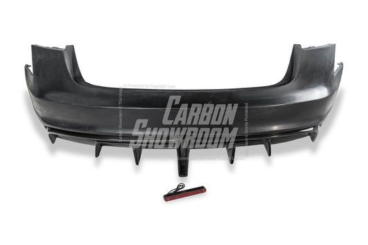 Tesla Model 3 Performance Long Range Standard Base 2017 2018 2019 2020 2021 2022 2023 with Aftermarket Parts - Crypton Rear Bumper & Diffuser Carbon Fiber / FRP from Robot Craftsman