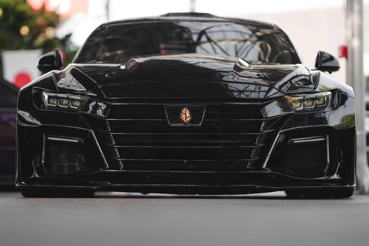 Ford Mustang Ecoboost V6 GT 5.0 Mach1 Bullitt S550.1 S550.2 2015 2016 2017 2018 2019 2020 2021 2022 2023 with Aftermarket Parts - DAWN Front Lip Carbon Fiber / FRP from Robot Craftsman