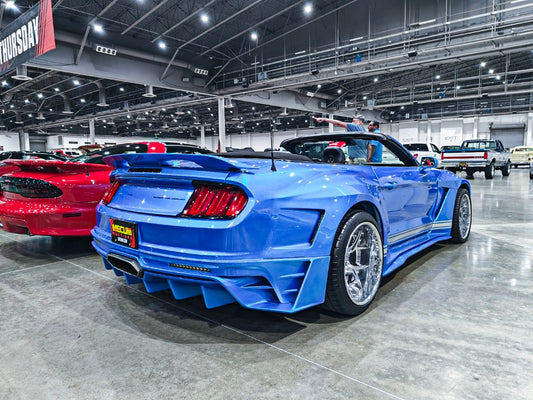 Upgrade Your Ford Mustang Ecoboost V6 GT March1 Bullitt S550.1 S550.2 2015 2016 2017 2018 2019 2020 2021 2022 2023 with Aftermarket Parts - DAWN & DUSK Rear Bumper & Diffuser & Exhaust Tip Trim Carbon Fiber / FRP from Robot Craftsman