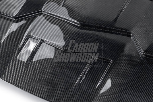 Ford Mustang Ecoboost V6 GT March1 Bullitt S550.1 S550.2 2015 2016 2017 2018 2019 2020 2021 2022 2023 with Aftermarket Parts - "DAWN & DUSK" Rear Window Louvers Carbon Fiber / FRP from Robot Craftsman