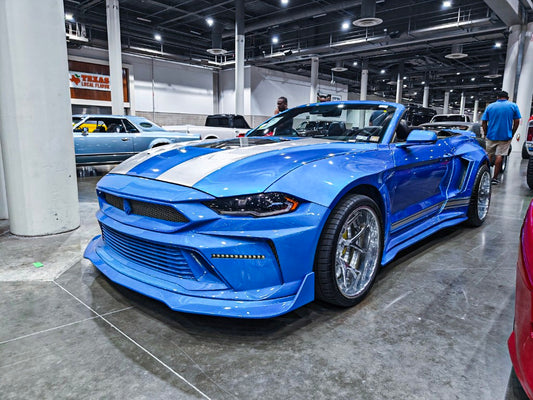 Upgrade Your Ford Mustang Ecoboost V6 GT S550.1 2015 2016 2017 & Mustang Ecoboost V6 GT March1 Bullitt S550.2 2018 2019 2020 2021 2022 2023 with Aftermarket Parts - " DAWN & DUSK " Widebody Fender Flares Wheel Arches & Side Skirts Carbon Fiber / FRP from Robot Craftsman