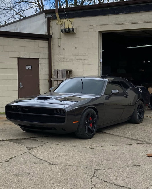 Dodge Challenger Demon Redeye Hellcat T/A Scat Pack 392 SRT R/T SXT SE 2008 2009 2010 2011 2012 2013 2014 2015 2016 2017 2018 2019 2020 2021 2022 2023 with Aftermarket Parts - "CHOPPER" Front Bumper Carbon Fiber / FRP from Robot Craftsman