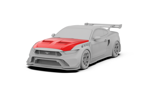 Ford Mustang Ecoboost V6 GT March1 Bullitt S550.1 S550.2 2015 2016 2017 2018 2019 2020 2021 2022 2023 (designed for ROBOT CRAFTSMAN S550 GTD Style widebody kit, S550.2 requires S550.1 headlight. designed to be installed with ROBOT CRAFTSMAN GTD front bumper) with Aftermarket Parts - GTD Style Hood Bonnet Carbon Fiber / FRP from Robot Craftsman