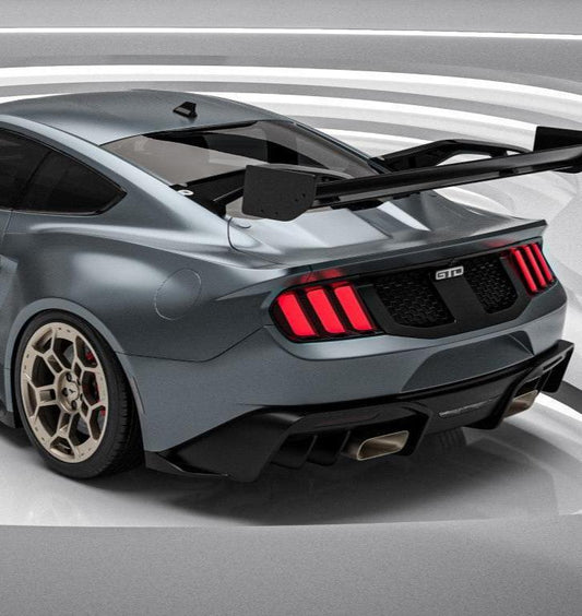 Ford Mustang Ecoboost V6 GT March1 Bullitt S550.1 S550.2 2015 2016 2017 2018 2019 2020 2021 2022 2023 with Aftermarket Parts - GTD Style Rear Bumper & Diffuser Carbon Fiber / FRP from Robot Craftsman