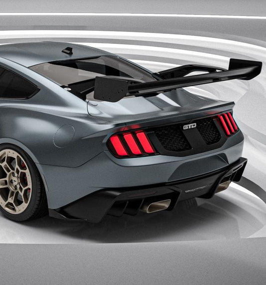 Ford Mustang Ecoboost V6 GT March1 Bullitt S550.1 S550.2 2015 2016 2017 2018 2019 2020 2021 2022 2023 (limits trunk functionality) with Aftermarket Parts - GTD Style Rear Spoiler Wing Carbon Fiber / FRP from Robot Craftsman