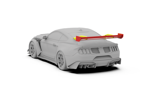Ford Mustang Ecoboost V6 GT March1 Bullitt S550.1 S550.2 2015 2016 2017 2018 2019 2020 2021 2022 2023 (limits trunk functionality) with Aftermarket Parts - GTD Style Rear Spoiler Wing Carbon Fiber / FRP from Robot Craftsman