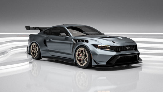 Ford Mustang Ecoboost V6 GT March1 Bullitt S550.1 S550.2 2015 2016 2017 2018 2019 2020 2021 2022 2023 (limits trunk functionality) with Aftermarket Parts - GTD Style Rear Spoiler Wing Carbon Fiber / FRP from Robot Craftsman