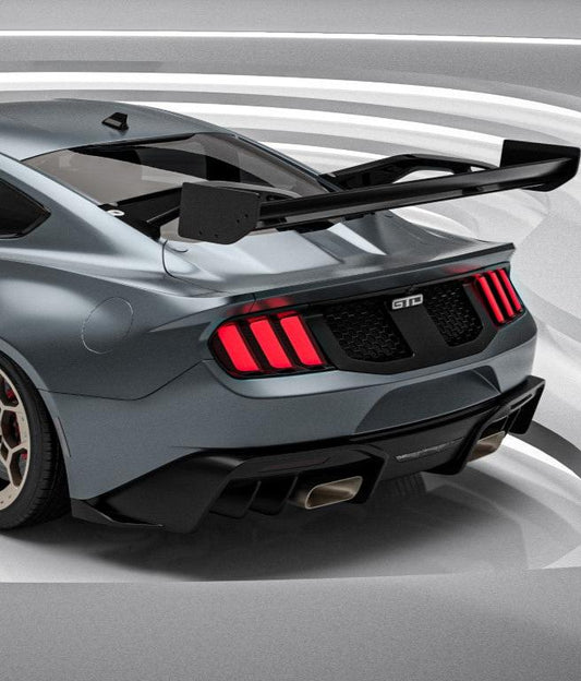 Ford Mustang Ecoboost V6 GT March1 Bullitt S550.1 S550.2 2015 2016 2017 2018 2019 2020 2021 2022 2023 (designed for ROBOT CRAFTSMAN S550 GTD Style widebody kit) with Aftermarket Parts - GTD Style Rear Trunk Lid Cover Carbon Fiber / FRP from Robot Craftsman