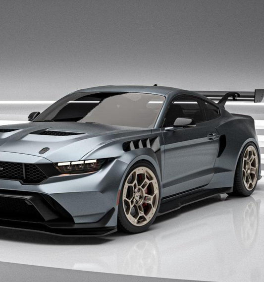 Ford Mustang Ecoboost V6 GT March1 Bullitt S550.1 S550.2 2015 2016 2017 2018 2019 2020 2021 2022 2023 (designed for ROBOT CRAFTSMAN S550 GTD Style widebody kit, S550.2 requires S550.1 headlight. designed to be installed with ROBOT CRAFTSMAN GTD front bumper) with Aftermarket Parts - GTD Style Widebody Wheel Arches & Side Skirts Carbon Fiber / FRP from Robot Craftsman