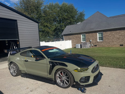 Ford Mustang Ecoboost V6 GT March1 Bullitt S550.1 S550.2 2015 2016 2017 2018 2019 2020 2021 2022 2023 (limits trunk functionality) with Aftermarket Parts - GTD Style Rear Spoiler Wing Carbon Fiber / FRP from Robot Craftsman