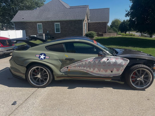 Ford Mustang Ecoboost V6 GT March1 Bullitt S550.1 S550.2 2015 2016 2017 2018 2019 2020 2021 2022 2023 (limits trunk functionality) with Aftermarket Parts - GTD Style Rear Spoiler Wing Carbon Fiber / FRP from Robot Craftsman