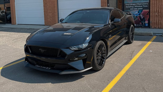 Upgrade Your Ford Mustang Ecoboost V6 GT 2015 2016 2017 & Mustang Ecoboost V6 GT S550.1 2015 2016 2017 & Mustang Ecoboost V6 GT March1 Bullitt S550.2 2018 2019 2020 2021 2022 2023 with Aftermarket Parts - DUSK Front Bumper & Lip (Badge included) & Replacement Front Lip Only Carbon Fiber / FRP from Robot Craftsman