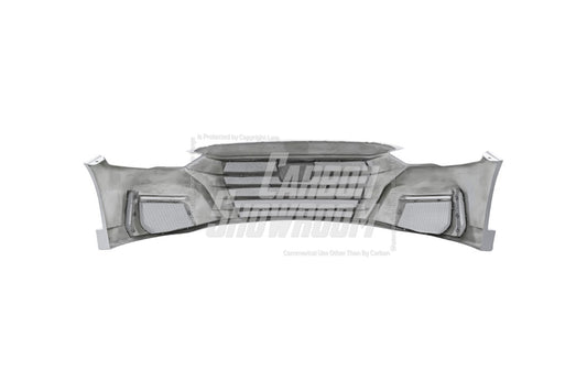 Ford Mustang Ecoboost V6 GT March1 Bullitt S550.2 2018 2019 2020 2021 2022 2023 & Mustang Ecoboost V6 GT March1 Bullitt S550.1 S550.2 2015 2016 2017 2018 2019 2020 2021 2022 2023 with Aftermarket Parts - DAWN Front Bumper & Lip (DRL & Badge included) & Replacement Front Lip Only Carbon Fiber / FRP from Robot Craftsman