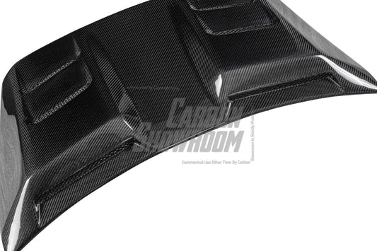 Ford Mustang Ecoboost V6 GT March1 Bullitt S550.1 S550.2 2015 2016 2017 2018 2019 2020 2021 2022 2023 with Aftermarket Parts - "CAVALIER" Ducktail Spoiler & Rear Trunk Lid Cover Carbon Fiber / FRP from Robot Craftsman