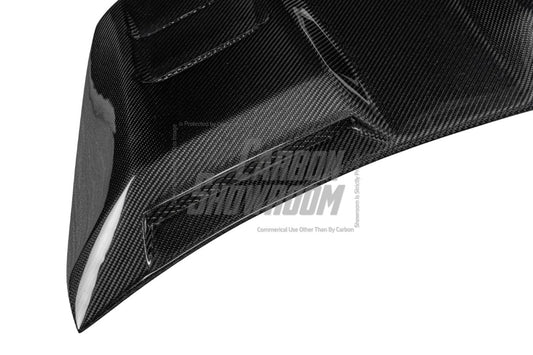 Ford Mustang Ecoboost V6 GT March1 Bullitt S550.1 S550.2 2015 2016 2017 2018 2019 2020 2021 2022 2023 with Aftermarket Parts - "CAVALIER" Ducktail Spoiler & Rear Trunk Lid Cover Carbon Fiber / FRP from Robot Craftsman