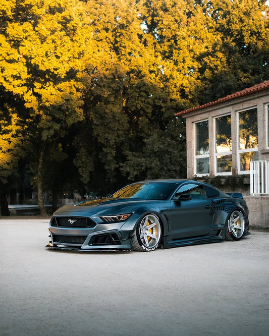 Ford Mustang Ecoboost V6 GT March1 Bullitt S550.1 S550.2 2015 2016 2017 2018 2019 2020 2021 2022 2023 with Aftermarket Parts - STORM Front Bumper Canards Carbon Fiber/FRP from Robot Craftsman