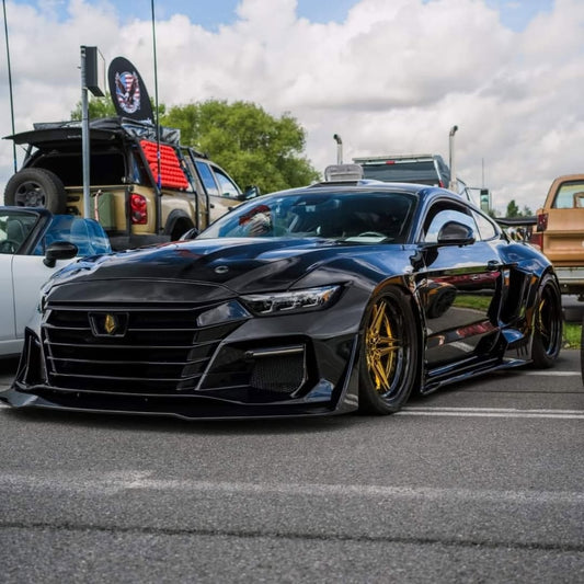 Ford Mustang Ecoboost V6 GT 5.0 Mach1 Bullitt S550.1 S550.2 2015 2016 2017 2018 2019 2020 2021 2022 2023 with Aftermarket Parts - DAWN Front Lip Carbon Fiber / FRP from Robot Craftsman