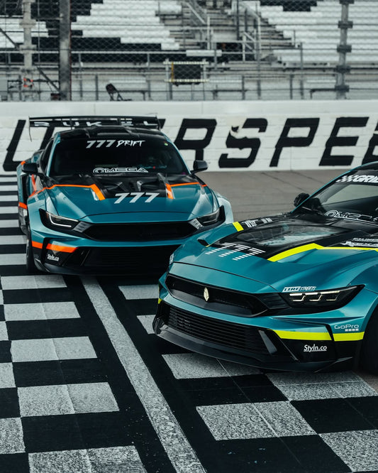 Ford Mustang Ecoboost V6 GT 2015 2016 2017 & Mustang Ecoboost V6 GT S550.1 2015 2016 2017 & Mustang Ecoboost V6 GT March1 Bullitt S550.2 2018 2019 2020 2021 2022 2023 with Aftermarket Parts - DUSK Front Bumper & Lip (Badge included) & Replacement Front Lip Only Carbon Fiber / FRP from Robot Craftsman