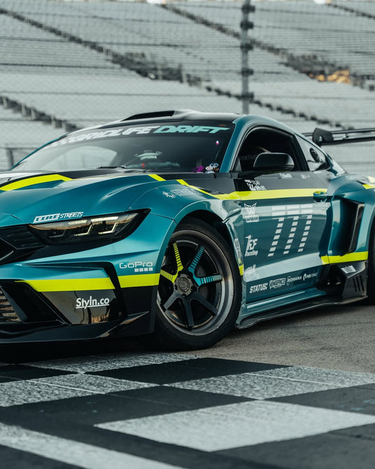 Ford Mustang Ecoboost V6 GT 2015 2016 2017 & Mustang Ecoboost V6 GT S550.1 2015 2016 2017 & Mustang Ecoboost V6 GT March1 Bullitt S550.2 2018 2019 2020 2021 2022 2023 with Aftermarket Parts - DUSK Front Bumper & Lip (Badge included) & Replacement Front Lip Only Carbon Fiber / FRP from Robot Craftsman