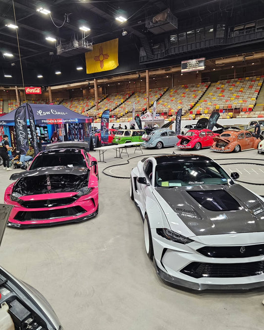 Ford Mustang Ecoboost V6 GT 2015 2016 2017 & Mustang Ecoboost V6 GT S550.1 2015 2016 2017 & Mustang Ecoboost V6 GT March1 Bullitt S550.2 2018 2019 2020 2021 2022 2023 with Aftermarket Parts - DUSK Front Bumper & Lip (Badge included) & Replacement Front Lip Only Carbon Fiber / FRP from Robot Craftsman