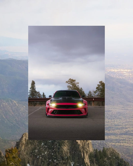 Ford Mustang Ecoboost V6 GT 2015 2016 2017 & Mustang Ecoboost V6 GT S550.1 2015 2016 2017 & Mustang Ecoboost V6 GT March1 Bullitt S550.2 2018 2019 2020 2021 2022 2023 with Aftermarket Parts - DUSK Front Bumper & Lip (Badge included) & Replacement Front Lip Only Carbon Fiber / FRP from Robot Craftsman