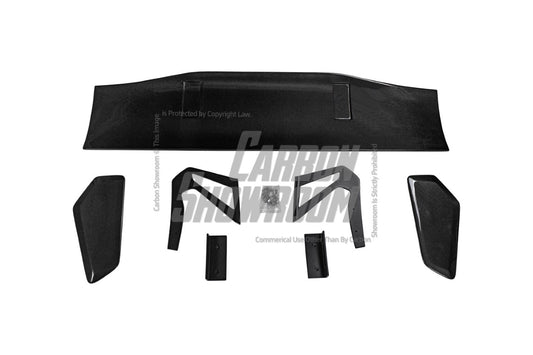 Ford Mustang Ecoboost V6 GT March1 Bullitt S550.1 S550.2 2015 2016 2017 2018 2019 2020 2021 2022 2023 with Aftermarket Parts - CAVALIER Rear GT Wing Carbon Fiber / FRP from Robot Craftsman