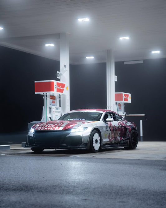 Ford Mustang Ecoboost V6 GT 5.0 S550.1 2015 2016 2017 with Aftermarket Parts - "DAWN" Front Bumper & Lip (Badge included) Carbon Fiber / FRP from Robot Craftsman