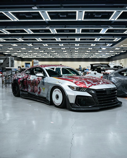 Ford Mustang Ecoboost V6 GT 5.0 S550.1 2015 2016 2017 with Aftermarket Parts - "DAWN" Front Bumper & Lip (Badge included) Carbon Fiber / FRP from Robot Craftsman