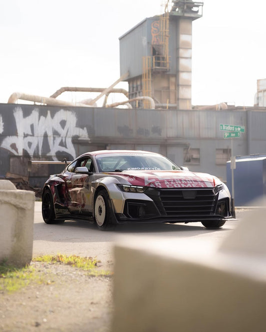 Ford Mustang Ecoboost V6 GT S550.1 2015 2016 2017 & Mustang Ecoboost V6 GT March1 Bullitt S550.2 2018 2019 2020 2021 2022 2023 with Aftermarket Parts - " DAWN & DUSK " Widebody Fender Flares Wheel Arches & Side Skirts Carbon Fiber / FRP from Robot Craftsman