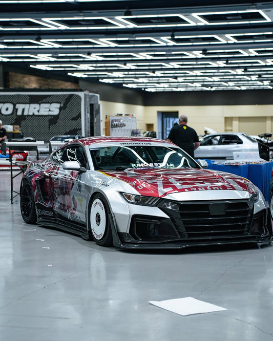 Ford Mustang Ecoboost V6 GT S550.1 2015 2016 2017 & Mustang Ecoboost V6 GT March1 Bullitt S550.2 2018 2019 2020 2021 2022 2023 with Aftermarket Parts - " DAWN & DUSK " Widebody Fender Flares Wheel Arches & Side Skirts Carbon Fiber / FRP from Robot Craftsman