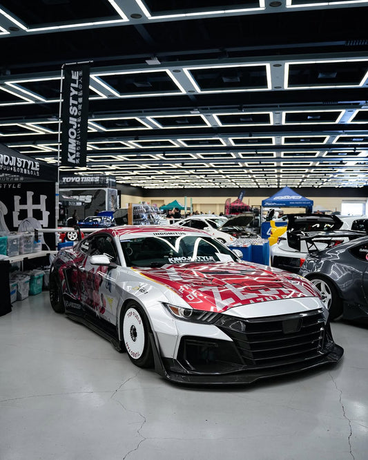 Ford Mustang Ecoboost V6 GT S550.1 2015 2016 2017 & Mustang Ecoboost V6 GT March1 Bullitt S550.2 2018 2019 2020 2021 2022 2023 with Aftermarket Parts - " DAWN & DUSK " Widebody Fender Flares Wheel Arches & Side Skirts Carbon Fiber / FRP from Robot Craftsman