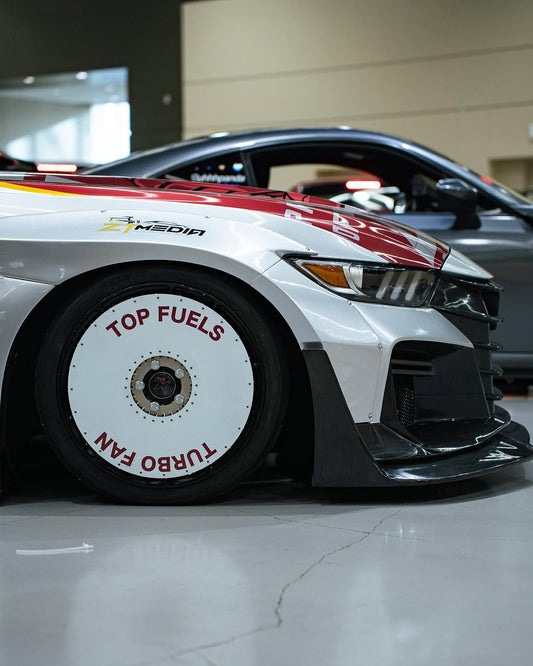 Ford Mustang Ecoboost V6 GT S550.1 2015 2016 2017 & Mustang Ecoboost V6 GT March1 Bullitt S550.2 2018 2019 2020 2021 2022 2023 with Aftermarket Parts - " DAWN & DUSK " Widebody Fender Flares Wheel Arches & Side Skirts Carbon Fiber / FRP from Robot Craftsman