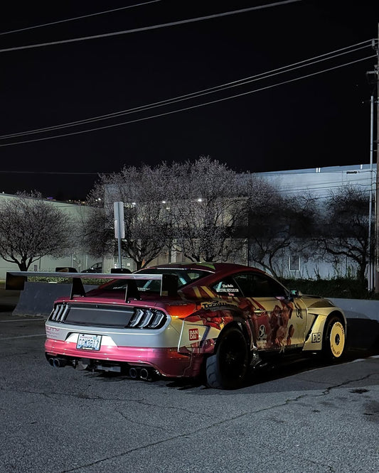 Ford Mustang Ecoboost V6 GT S550.1 2015 2016 2017 & Mustang Ecoboost V6 GT March1 Bullitt S550.2 2018 2019 2020 2021 2022 2023 with Aftermarket Parts - " DAWN & DUSK " Widebody Fender Flares Wheel Arches & Side Skirts Carbon Fiber / FRP from Robot Craftsman