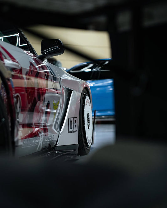 Ford Mustang Ecoboost V6 GT S550.1 2015 2016 2017 & Mustang Ecoboost V6 GT March1 Bullitt S550.2 2018 2019 2020 2021 2022 2023 with Aftermarket Parts - " DAWN & DUSK " Widebody Fender Flares Wheel Arches & Side Skirts Carbon Fiber / FRP from Robot Craftsman