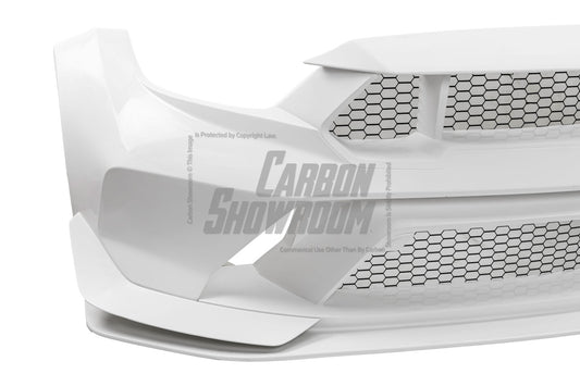 Ford Mustang Ecoboost V6 GT March1 Bullitt S550.1 S550.2 2015 2016 2017 2018 2019 2020 2021 2022 2023 (designed for ROBOT CRAFTSMAN S550 GTD Style widebody kit, S550.2 requires S550.1 headlight) with Aftermarket Parts - GTD Style Replacement Front Lip Only & Widebody Front Bumper & Lip Carbon Fiber FRP from Robot Craftsman