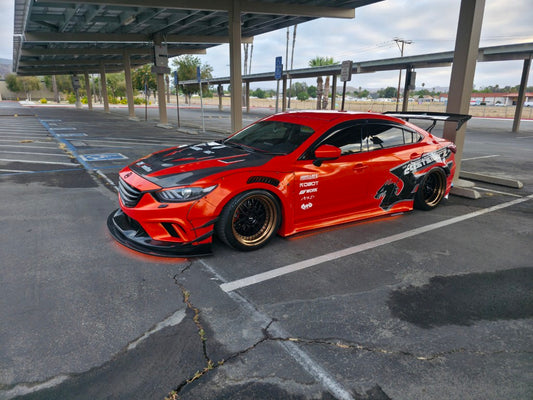Mazda6 Sport Grand Touring Singature Carbon Edition 2014 2015 & Mazda6 Grand Touring 2016 2017 & Mazda6 Sport Grand Touring Singature Carbon Edition 2014 2015 2016 2017 2018 2019 2020 2021 2022 with Aftermarket Parts - 2014-2017 Version A / 2016-2017 Version B Front Bumper & Lip & Lower Front Splitter Lower Splitter from Robot Craftsman