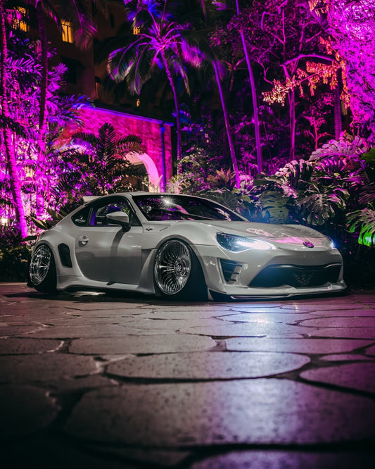 Toyota GT86 86 TRD GT SE Base ZN6 2017 2018 2019 2020 & Scion FR-S FRS ZN6 2013 2014 2015 2016 & BRZ TS Limited Premium ZN6 2013 2014 2015 2016 2017 2018 2019 2020 (compatible with ROBOT widebody kit) with Aftermarket Parts - Front Fenders Replacement & Rear Quarter Fender Flares & Side Skirts Carbon Fiber / FRP from Robot Craftsman