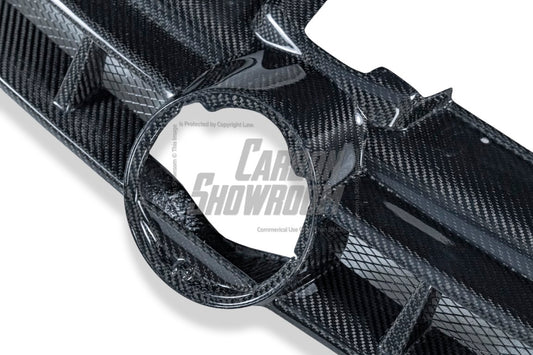 Volkswagen Golf R GTI Base MK7 MK7.5 2015 2016 2017 2018 2019 2020 2021 with Aftermarket Parts - Front Grill Replacement & ROBOT emblem cover Carbon Fiber / FRP from Robot Craftsman