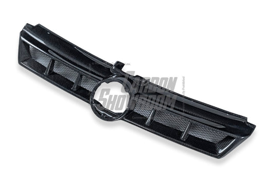 Volkswagen Golf R GTI Base MK7 MK7.5 2015 2016 2017 2018 2019 2020 2021 with Aftermarket Parts - Front Grill Replacement & ROBOT emblem cover Carbon Fiber / FRP from Robot Craftsman