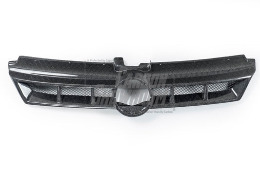 Volkswagen Golf R GTI Base MK7 MK7.5 2015 2016 2017 2018 2019 2020 2021 with Aftermarket Parts - Front Grill Replacement & ROBOT emblem cover Carbon Fiber / FRP from Robot Craftsman